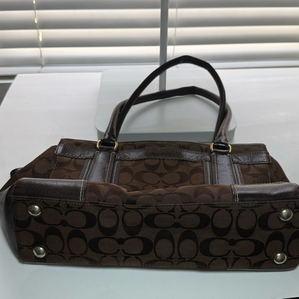 Coach Hampton YK2 bag purse shoulder handbag brown logo C - Picture 7 of 14